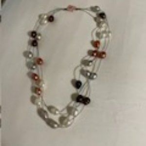 Freshwater pearl necklace/chain with colorful pearl beads